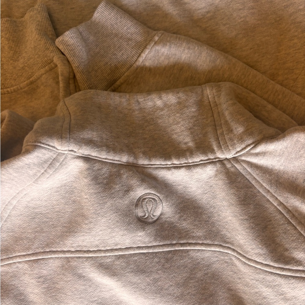 Lululemon Scuba ultra Light Grey Half-Zip Hoodie XL/XXL Long - Picture 4 of 5